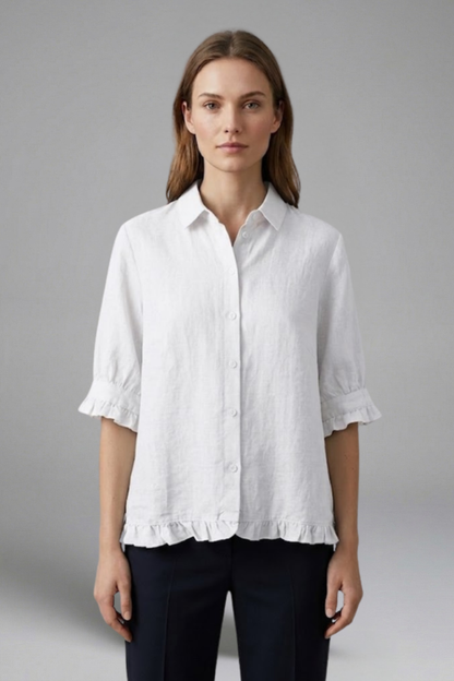 Women's Short Sleeve Button Closure Blouse