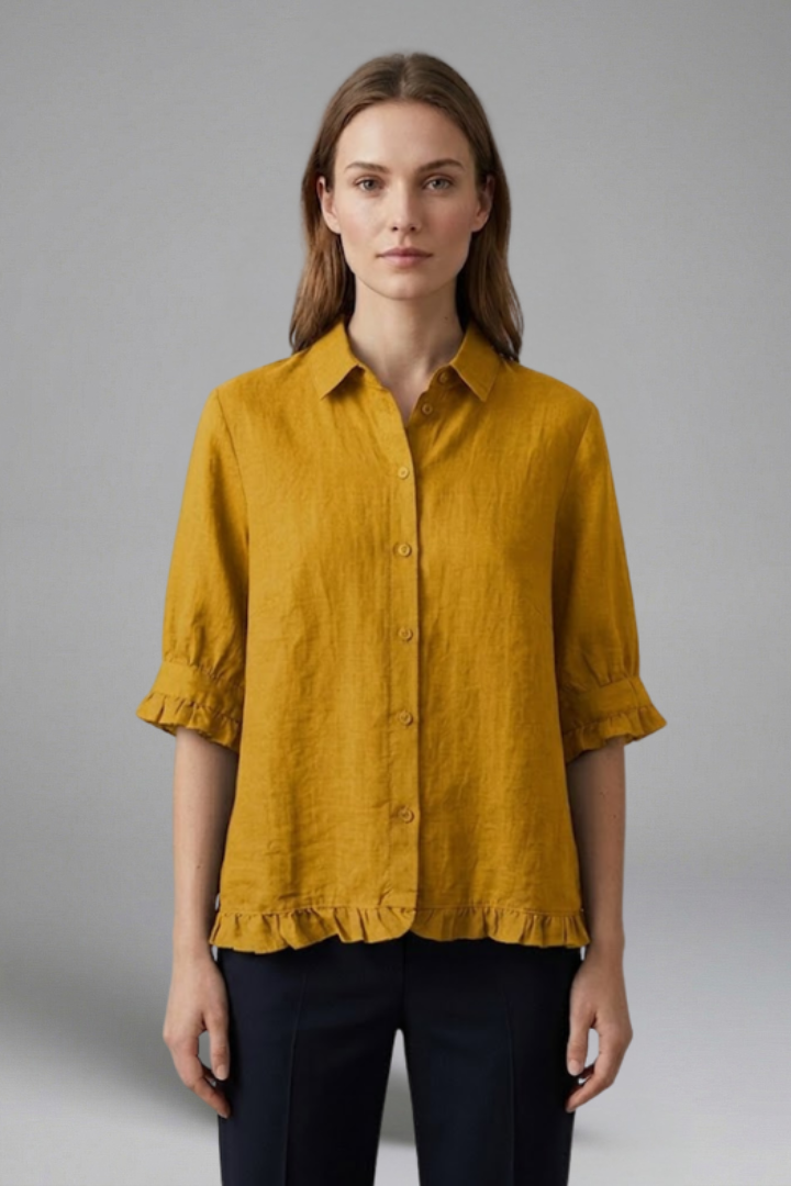 Women's Short Sleeve Button Closure Blouse