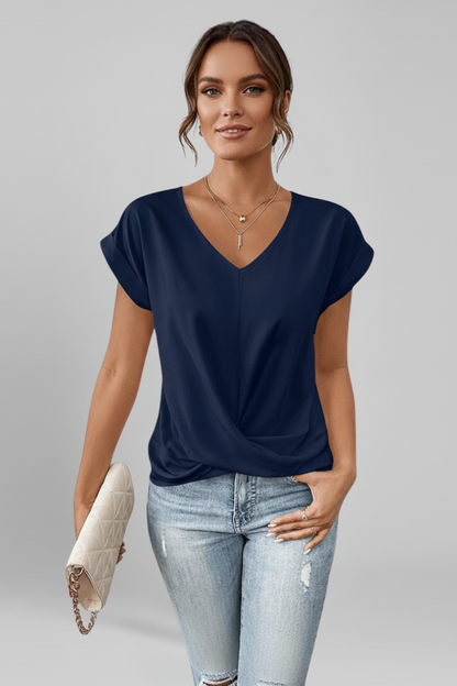 Ruby Hughes | V-Neck Twist Front Top For Women