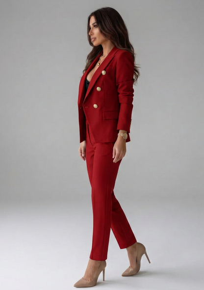 Women's Office Double-Breasted Button Blazer Set