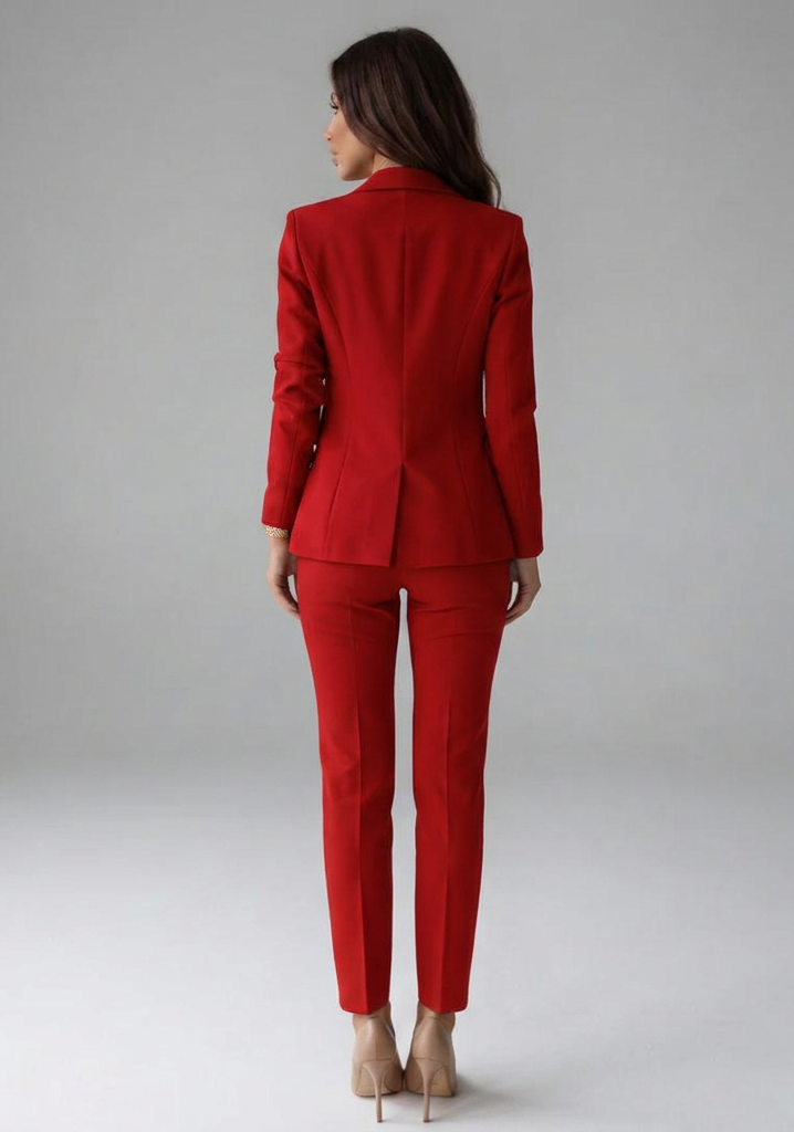 Women's Office Double-Breasted Button Blazer Set