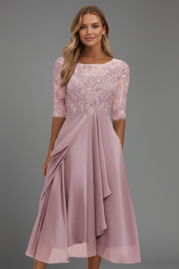 Women's Round Neckline Short Sleeve Dress