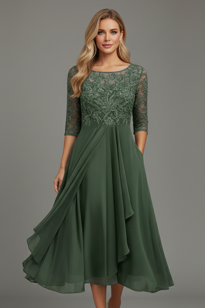 Women's Round Neckline Short Sleeve Dress