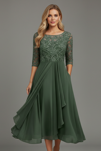 Women's Round Neckline Short Sleeve Dress