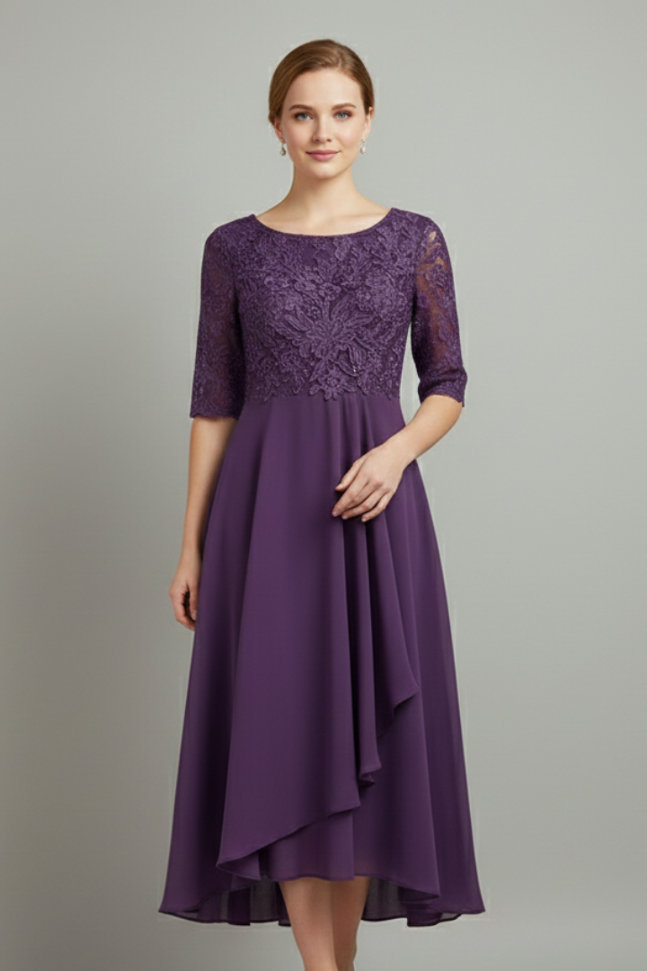 Women's Round Neckline Short Sleeve Dress