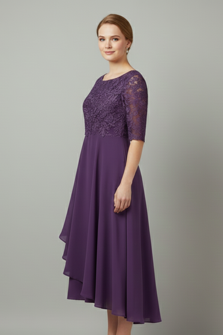 Women's Round Neckline Short Sleeve Dress