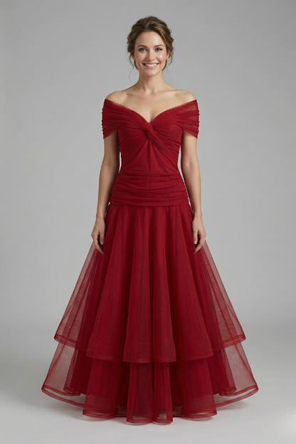Women’s Dress with V Neck and Draped Bodice