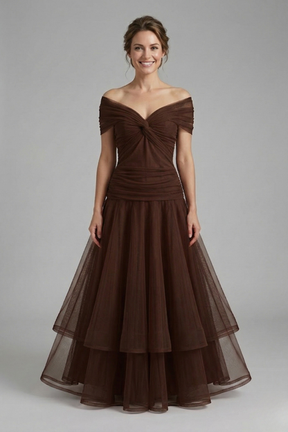 Women’s Dress with V Neck and Draped Bodice