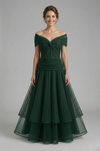 Women’s Dress with V Neck and Draped Bodice