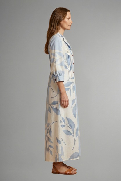 Women’s Maxi Dress with Floral Pattern and Pockets