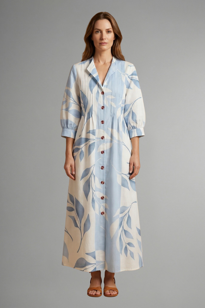 Women’s Maxi Dress with Floral Pattern and Pockets