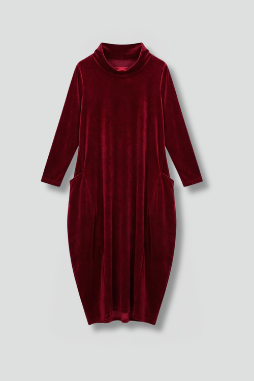 Women’s Maxi Dress with High Neck and Long Sleeves