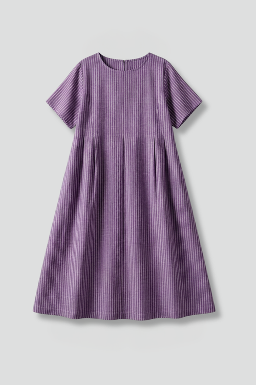 Women’s Maxi Dress with Pleated Waist and Side Pockets