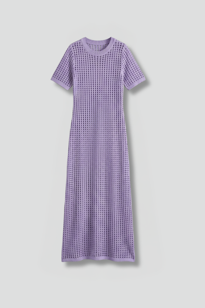Women’s Maxi Dress with Short Sleeves and Cut-Out Surface