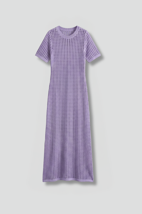 Women’s Maxi Dress with Short Sleeves and Cut-Out Surface