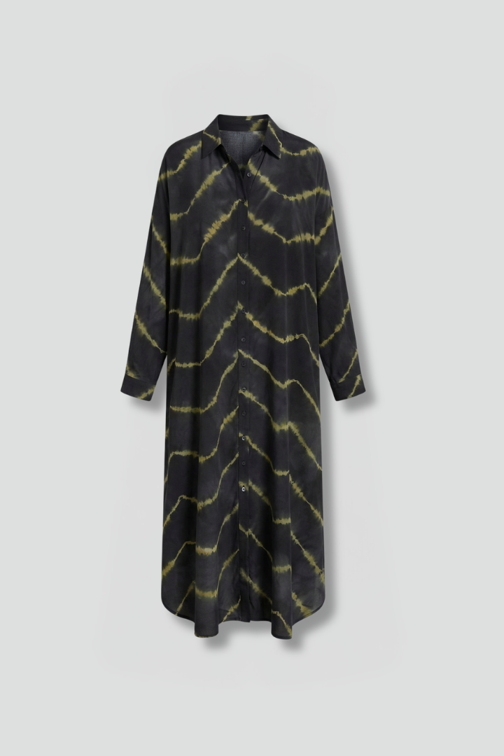 Women’s Maxi Dress with V-Neck and Button Closure