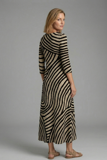 Women’s Maxi Dress with V-Neck and Short Sleeves