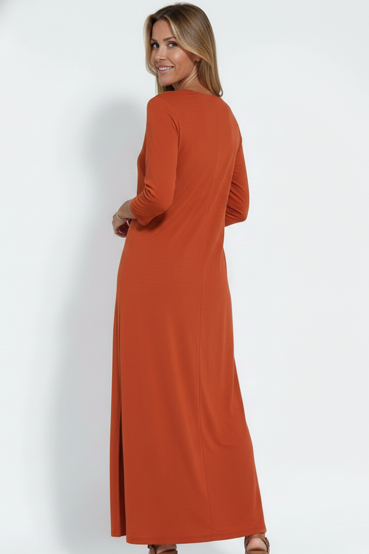 Women's V-Neck Side Slit Maxi Dress
