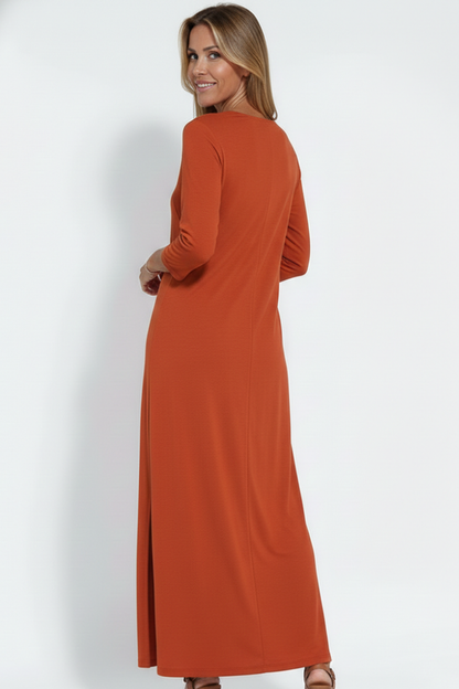 Women's V-Neck Side Slit Maxi Dress