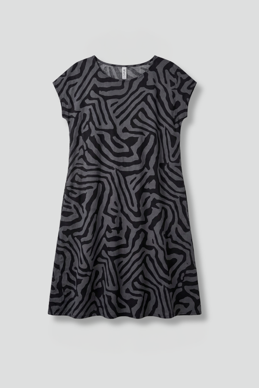 Women’s Midi Dress with A-Line Fit and Flared Sleeves