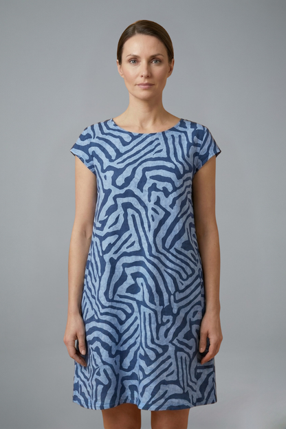 Women’s Midi Dress with A-Line Fit and Flared Sleeves