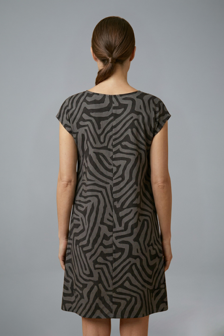 Women’s Midi Dress with A-Line Fit and Flared Sleeves