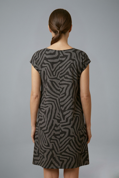 Women’s Midi Dress with A-Line Fit and Flared Sleeves