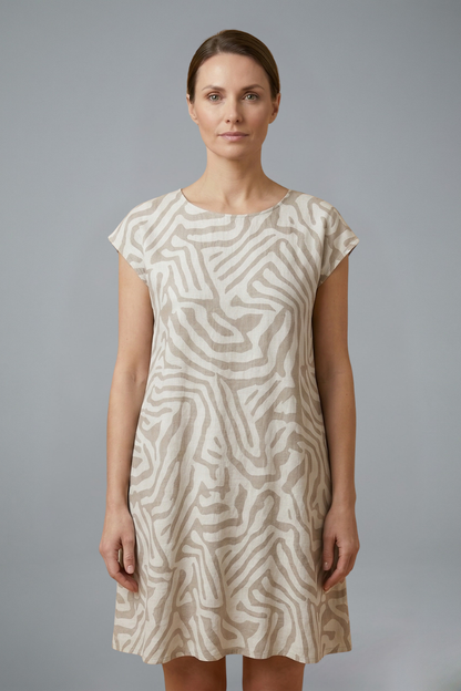 Women’s Midi Dress with A-Line Fit and Flared Sleeves