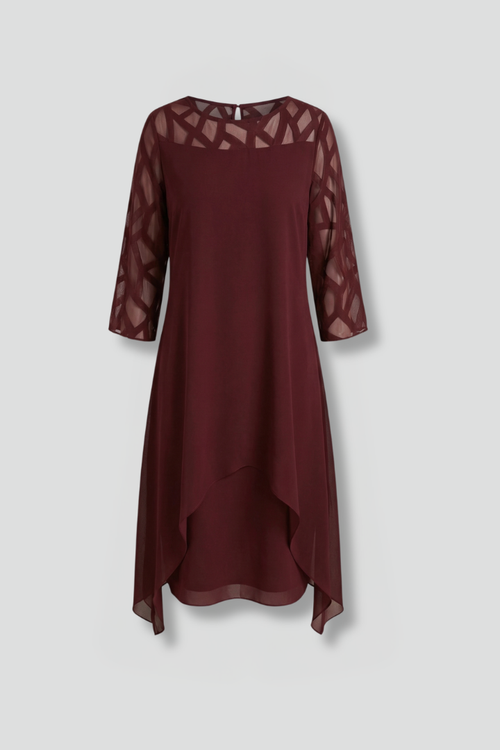 Women’s Midi Dress with Adjustable Fit and Short Sleeves