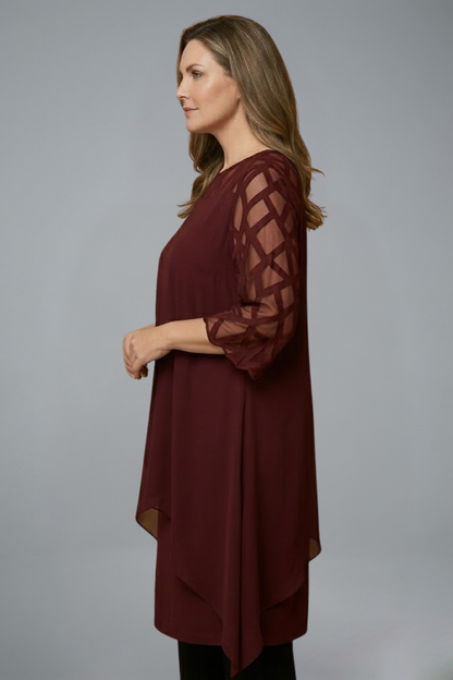Women’s Midi Dress with Adjustable Fit and Short Sleeves