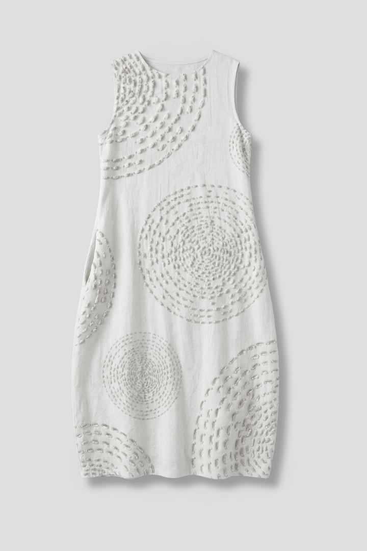 Women’s Midi Dress with Sleeveless Design and Pockets
