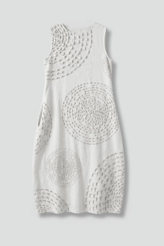 Women’s Midi Dress with Sleeveless Design and Pockets