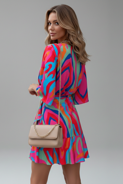 Sienna Clarke | Printed Wrap Mini Dress For Women