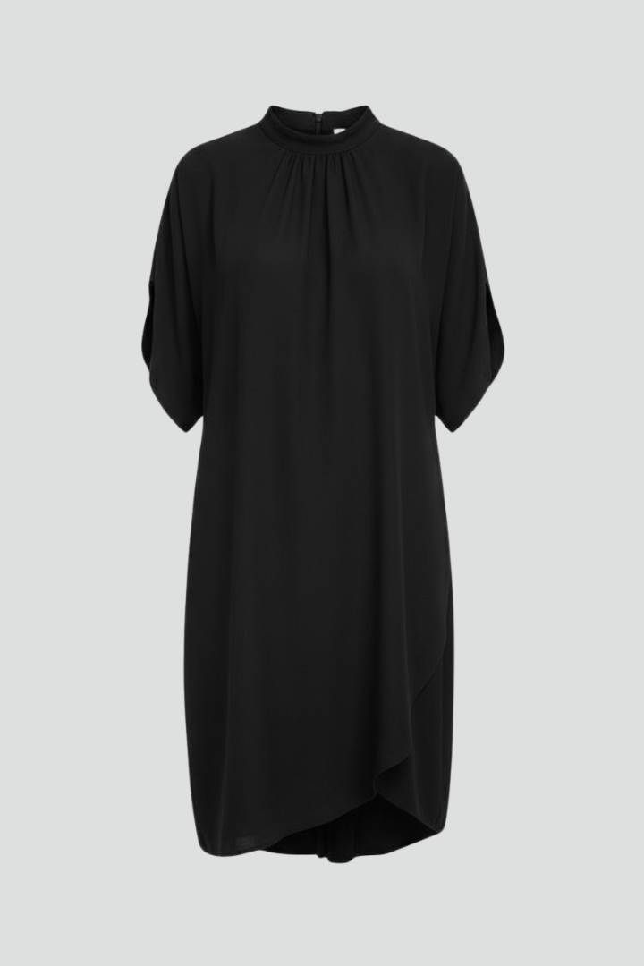 Women’s Mini Dress with Mock Neck and Slit Sleeves