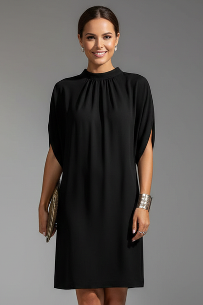 Women's Mock Neck Slit Sleeve Mini Dress
