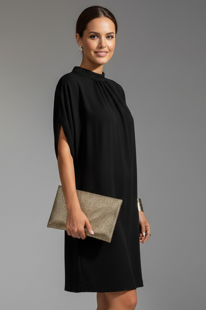 Women's Mock Neck Slit Sleeve Mini Dress