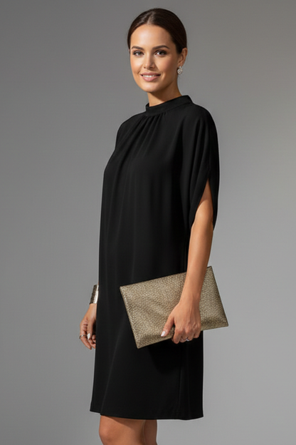 Women's Mock Neck Slit Sleeve Mini Dress