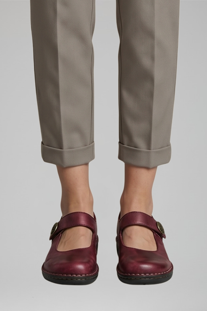 Women's Orthopaedic Mary Jane Flats with Strap Closure for Everyday Wear