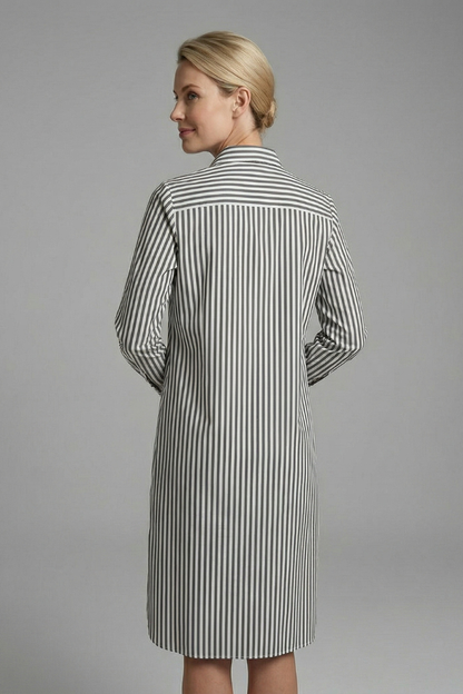 Women’s Shirt Dress with Button Fastening and Long Sleeves
