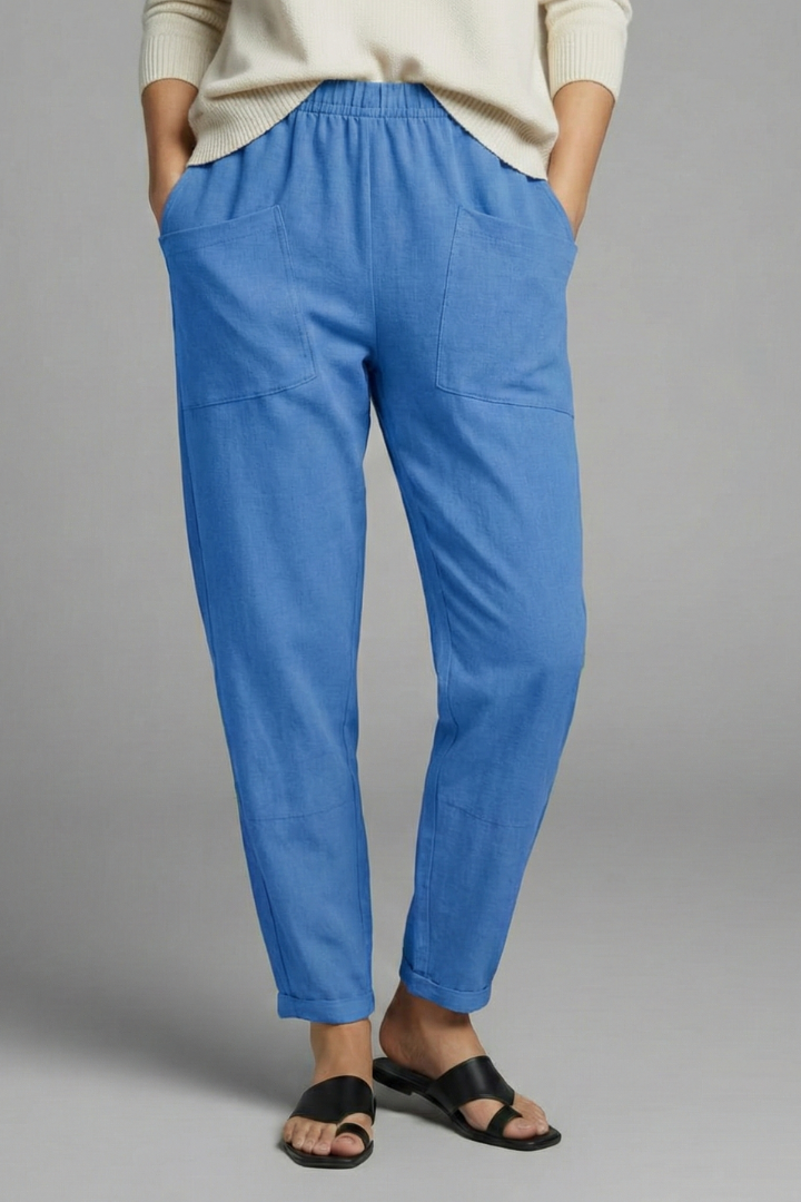 Women's Elastic Waist Side Pocket Trousers