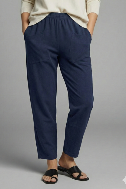 Women's Elastic Waist Side Pocket Trousers