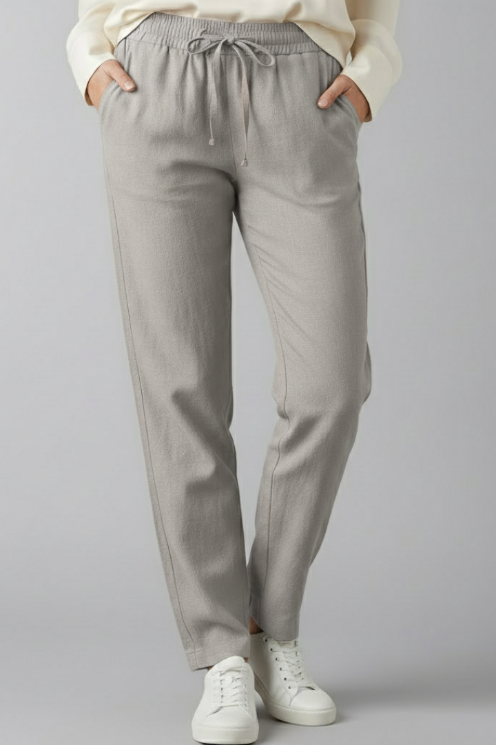 Women's Elastic Waist Side Pocket Trousers