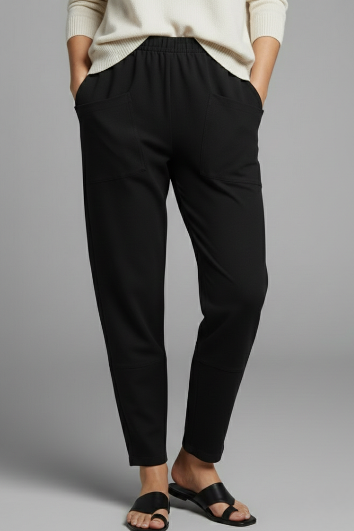 Women's Elastic Waist Side Pocket Trousers