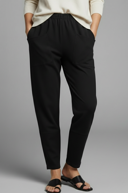 Women's Elastic Waist Side Pocket Trousers