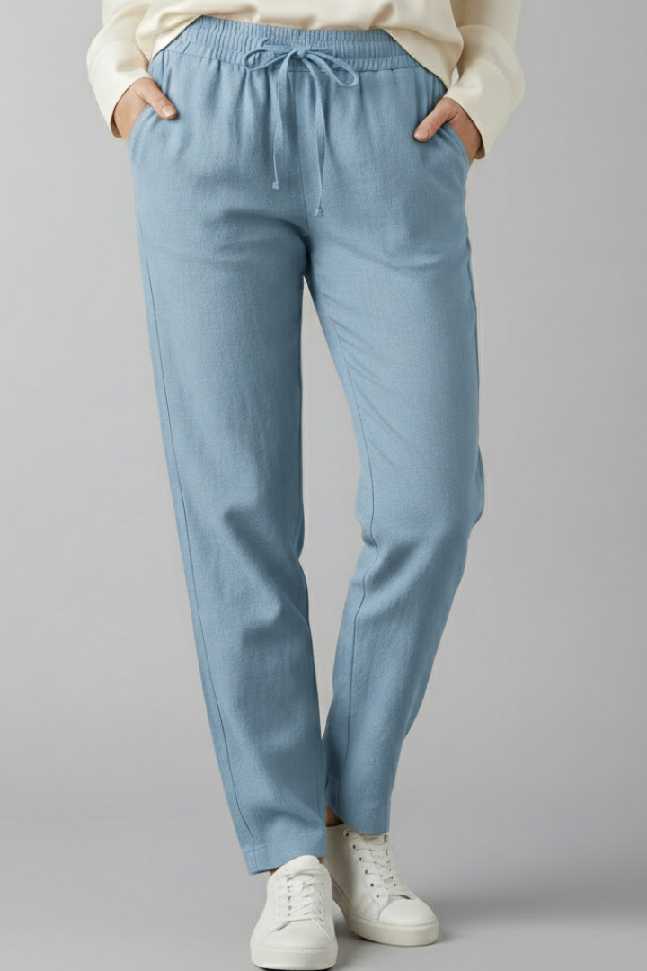 Women's Elastic Waist Side Pocket Trousers