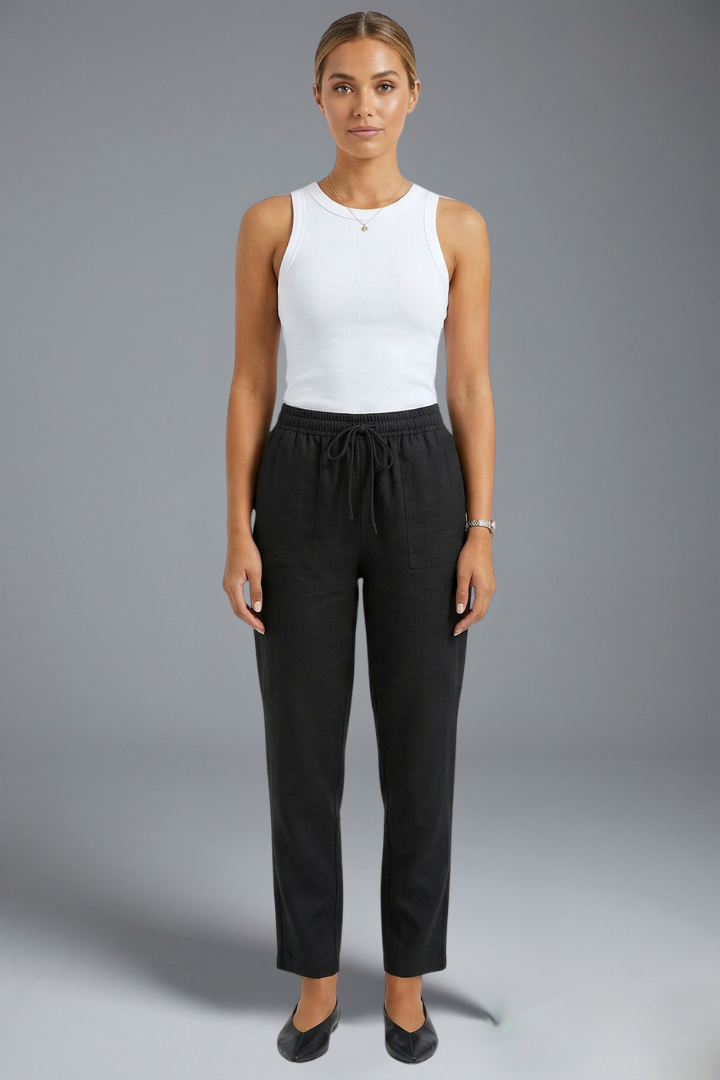 Women's Elasticated Waistband Drawstring Trousers