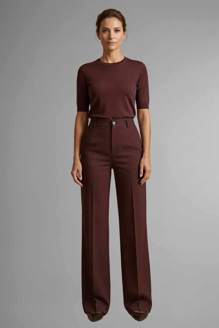 Women's High Waist Straight Leg Trousers
