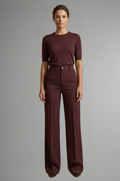 Women's High Waist Straight Leg Trousers