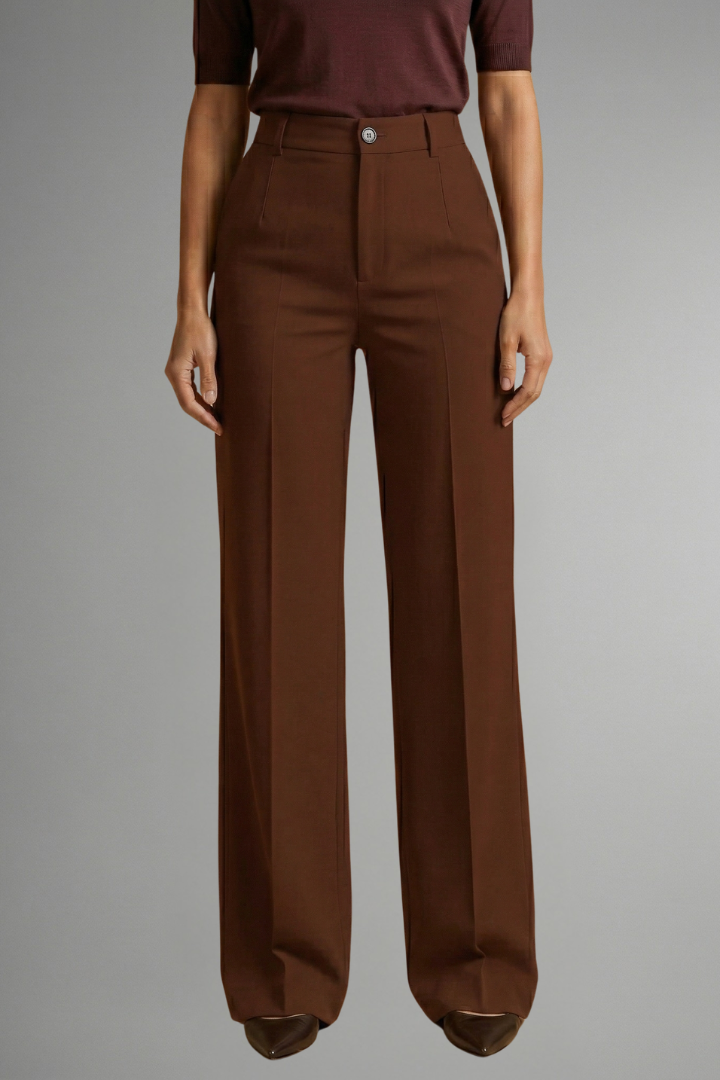 Women's High Waist Straight Leg Trousers