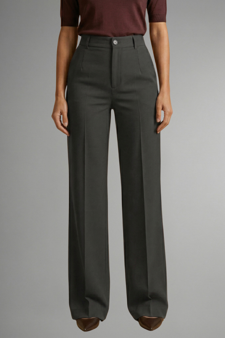 Women's High Waist Straight Leg Trousers